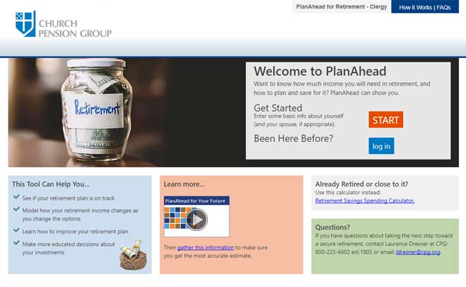 Church Pension Group retirement calculator